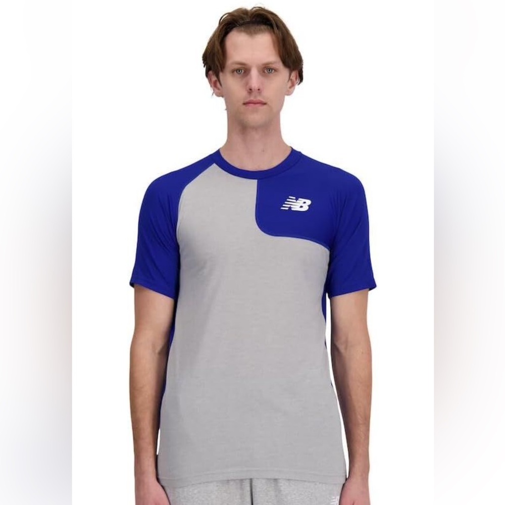 New Balance Men’s Asym Baseball Tee Team‎ Royal/Grey (Large) NWT
